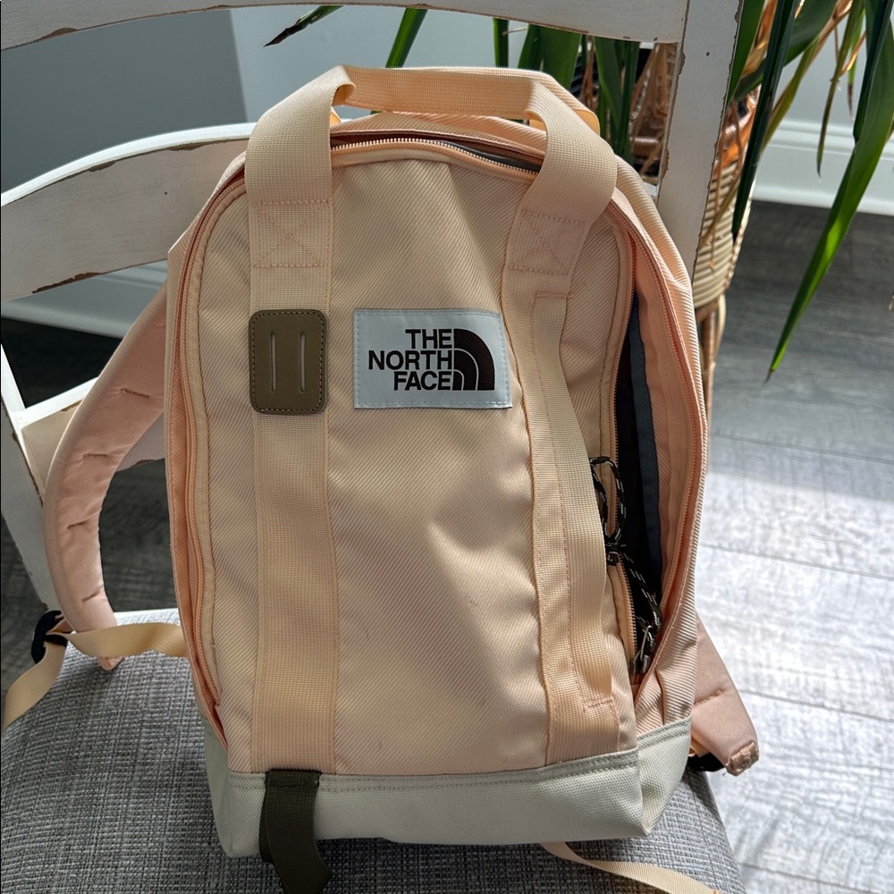 The North Face Light Peach and Cream Backpack